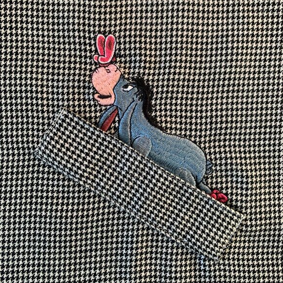 Disney Winnie the Pooh Houndstooth Pinafore Apron Dress Embroidered Whimiscal - Picture 5 of 10